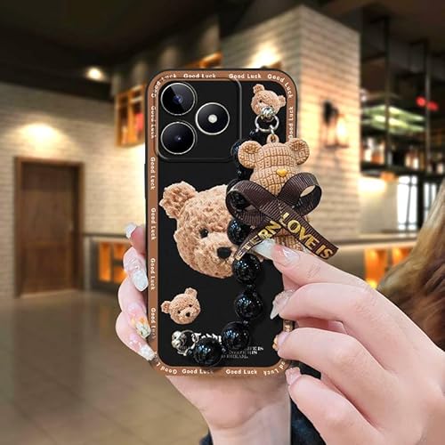 Lulumi-Phone Case For Realme C53/Narzo N53/Note50/C51/C51S, Black pearl pendant Back Cover cell phone case Waterproof silicone D