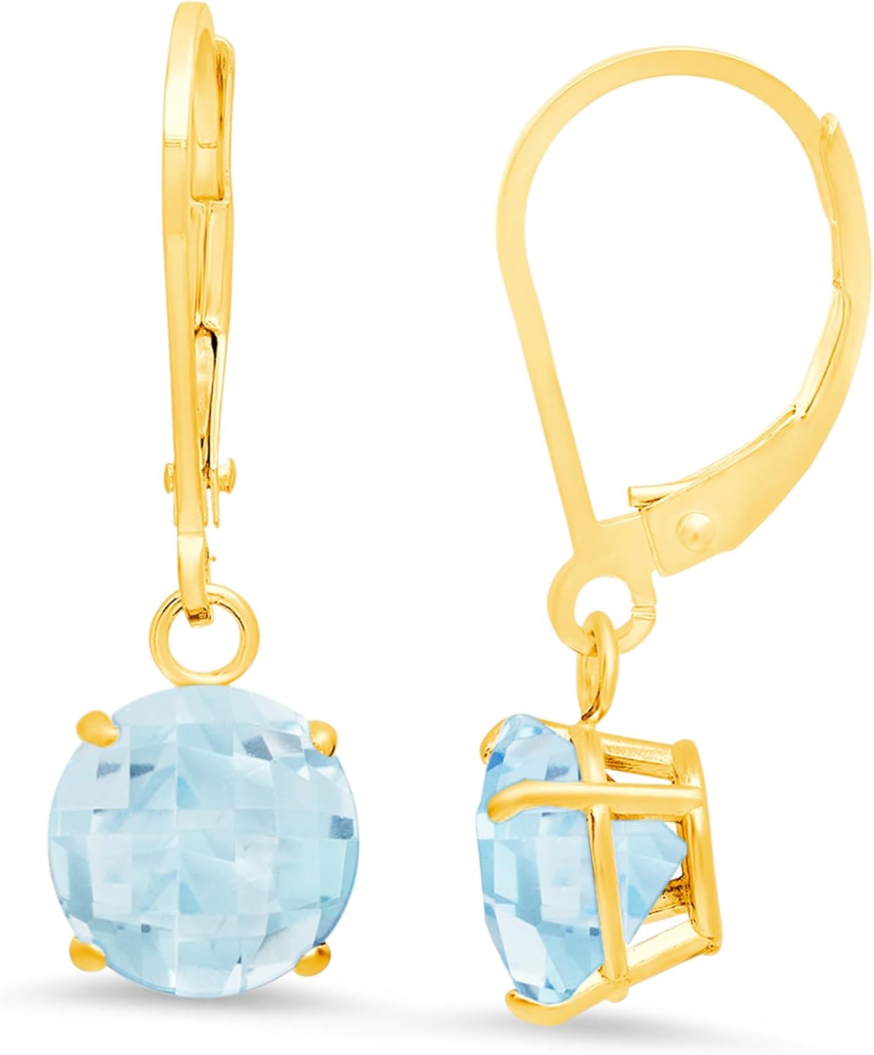 Solid 10K Yellow Gold Gemstone Stud Earrings for Women | 5mm Birthstone Heart Earrings with Push Backs | Anti Tarnish Small 14K Gold Stud Earring for Women by MAX + STONE