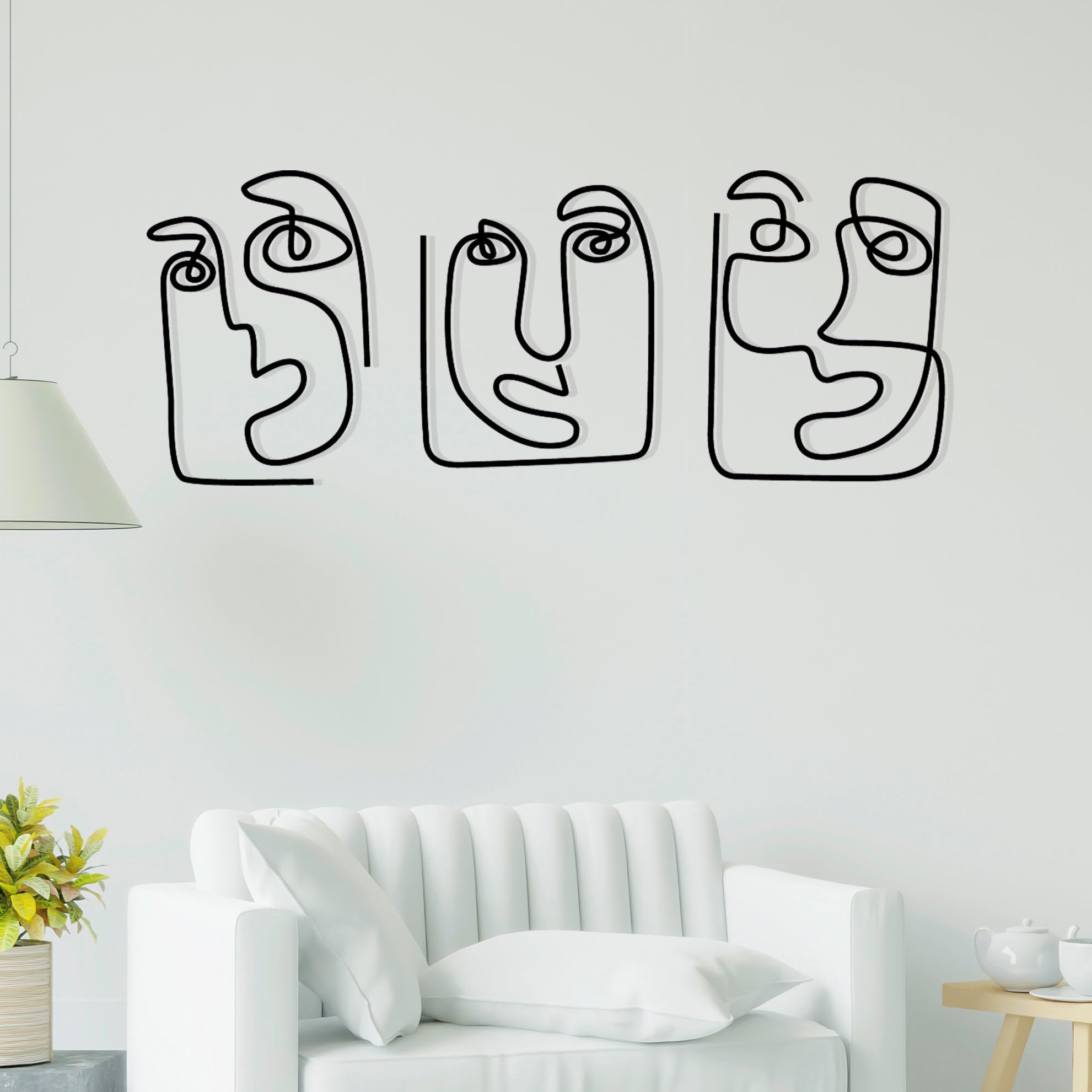 Hanah Home Elegante accessorio decorativo da parete in metallo, nero, 108 x 48 cm, 100% metallo, spessore 1,2 mm, perfetto per arredamento moderno per la casa e gli uffici
