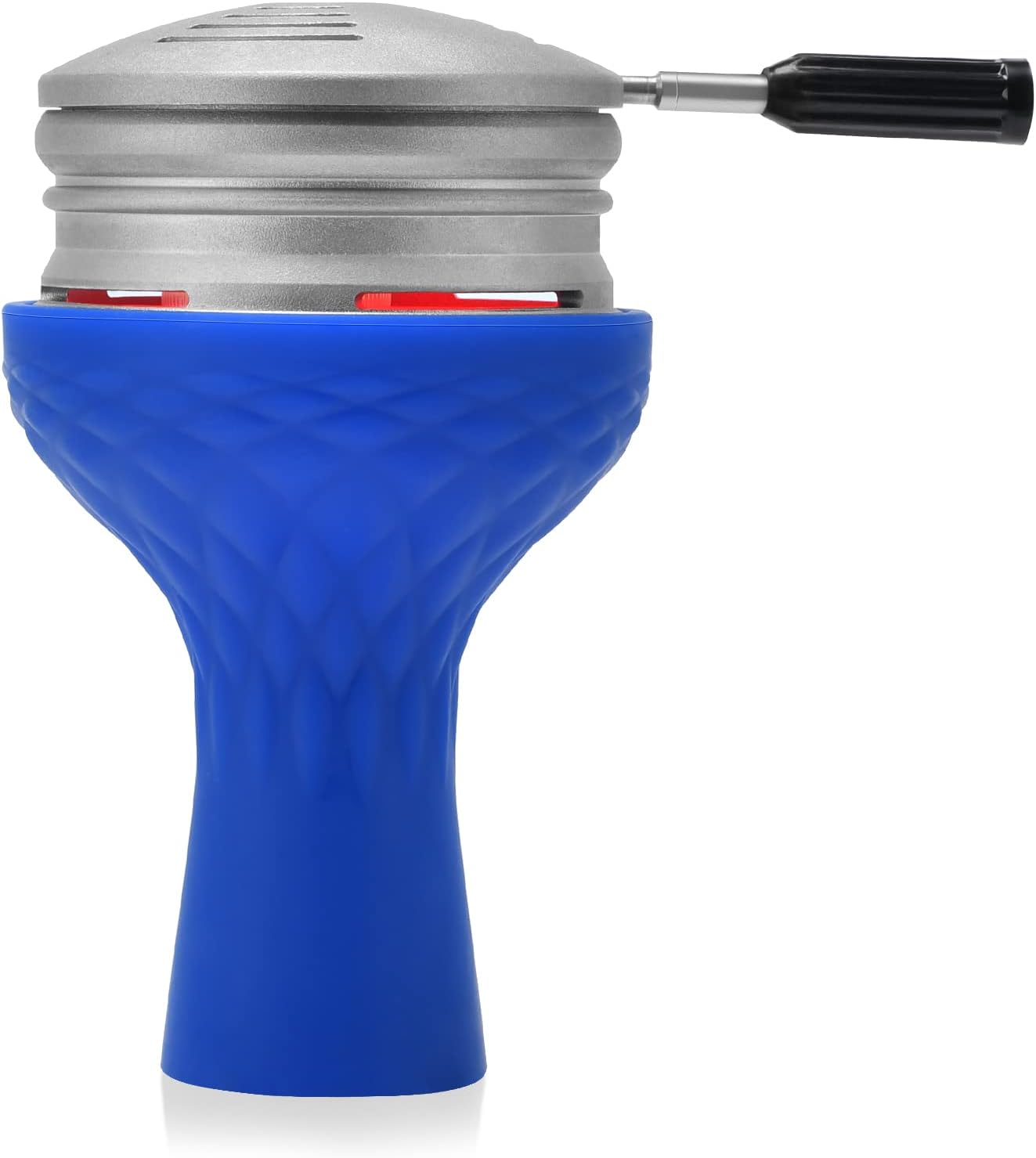 Hookah Bowl Set with HMD - Mata Leon Premium Silicone Phunnel Bowl with Aluminum Charcoal Heat Management Device Hold 3pcs 1" Coals Easily Great for 15-18 Grams Flavors Easy Cleaning & Durable (Blue)