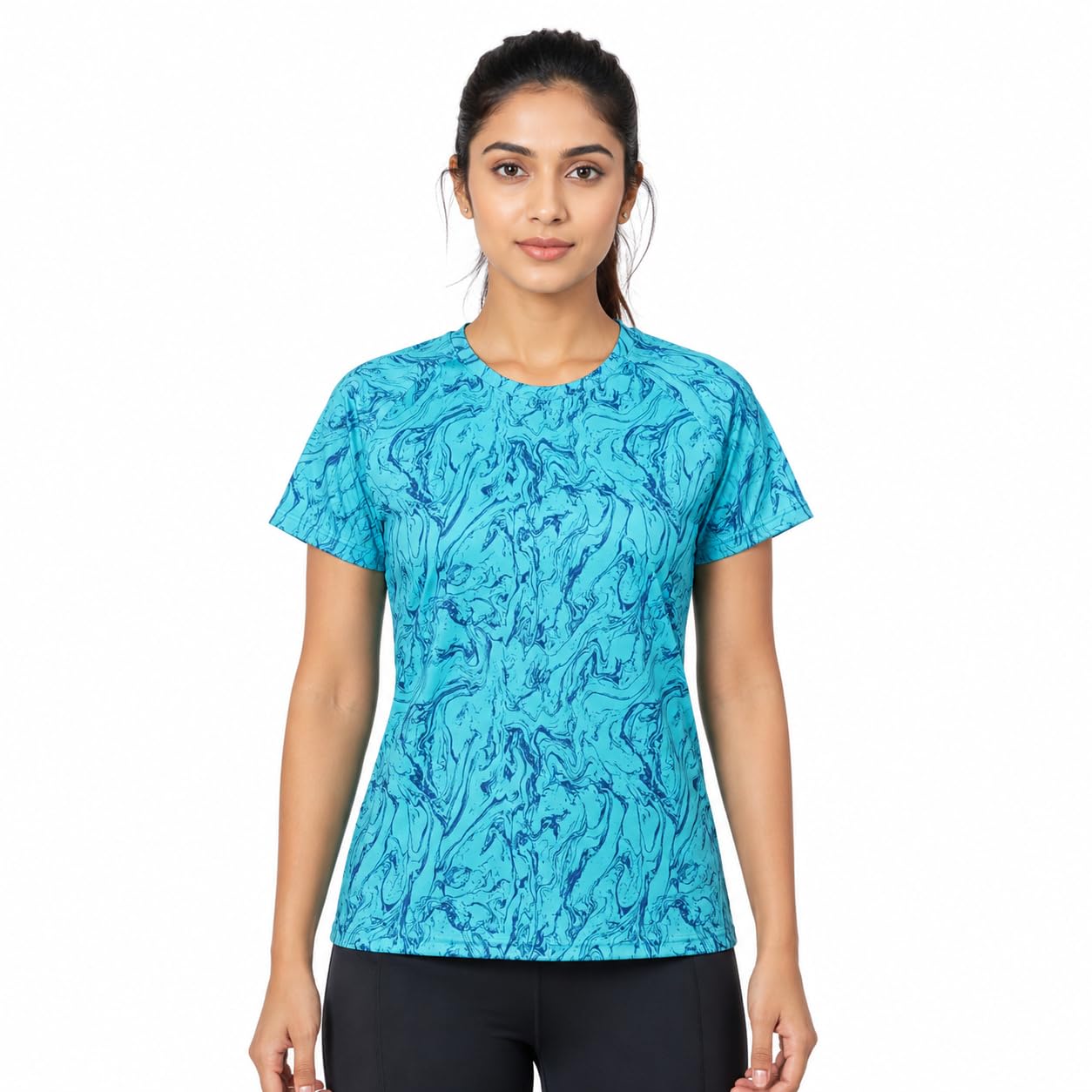 gloster Women’s Solid Round Neck T‑Shirt | Regular Fit | Everyday Casual Essential| Cotton Polyester Blend Quick Dry Activewear Tee | Lightweight Breathable Casual Wear Top for Play, Running & Gym-picture-27