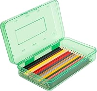 Vista 9 de Caja de lápices de gran capacidad, estuche de plástico para niños, niñas, niños y adultos, caja de almacenamiento de lápices duros con tapa