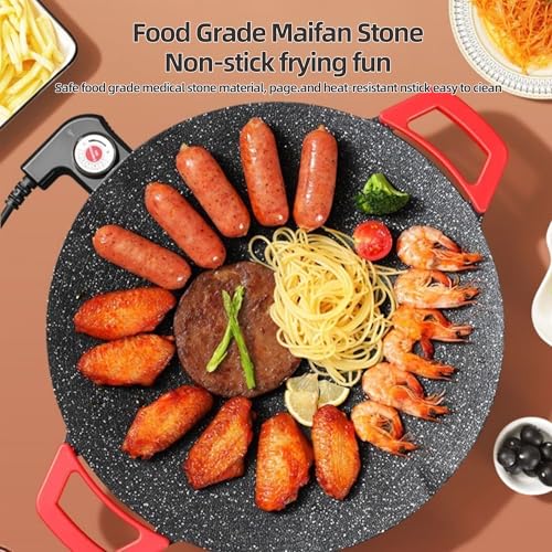 Image of AORAN Indoor Grill Electric Smokeless Set - Nonstick Electric Griddle for Indoor Use, Compact & Versatile Cooking for Steaks, Pancakes & BBQ, Includes Silicone Spatula, Oil Brush & Food Tongs