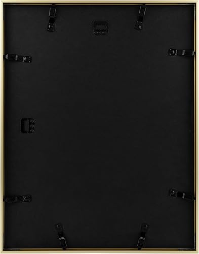 Vista 481 de Golden State Art - Marco de fotos de aluminio satinado clásico de 8 x 10 con alfombrilla de color marfil para fotos de 5 x 7 y cristal real, Dorado