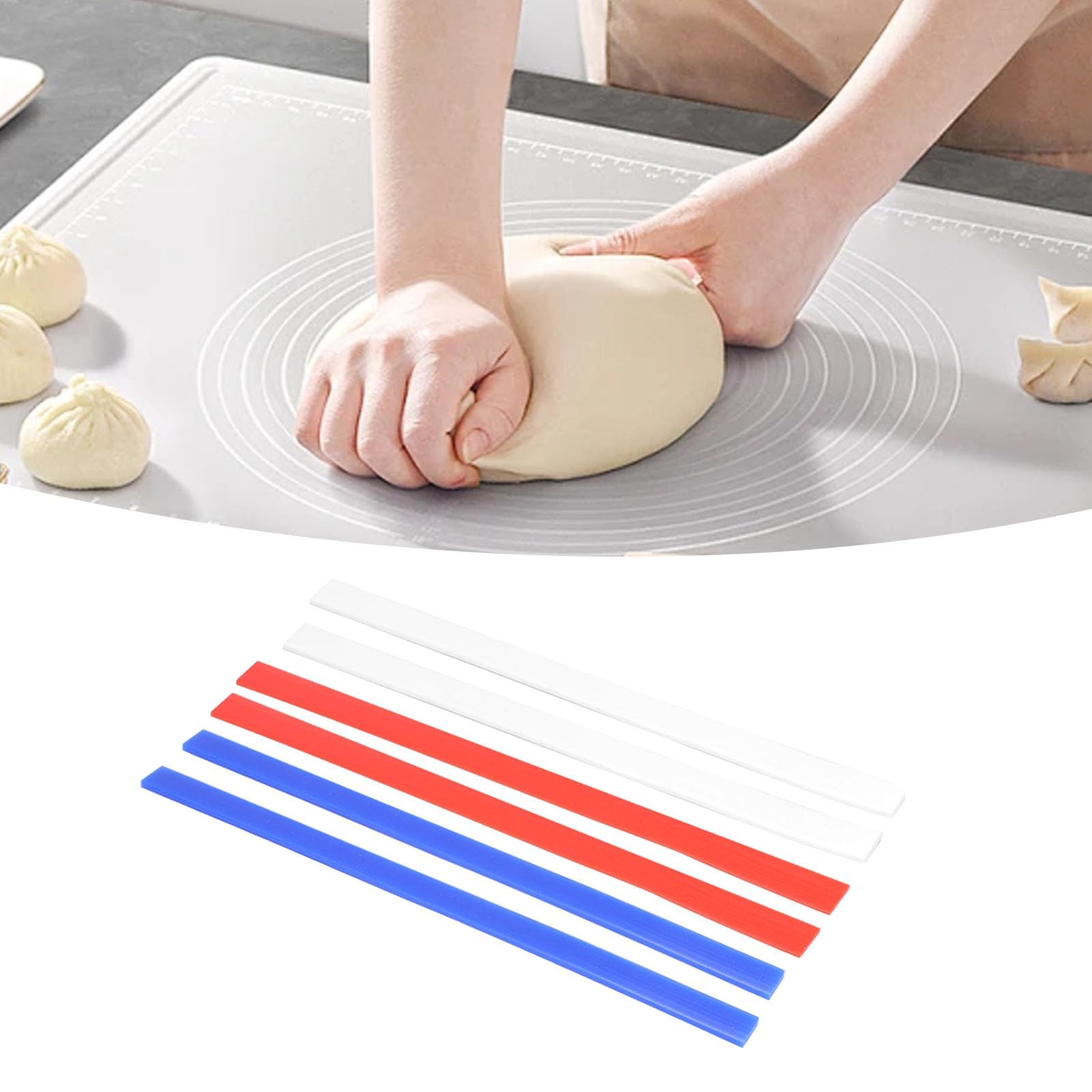 Tira de silicona para rodar, 6 unidades de guías de rodillo de silicona de 2/4/6 mm, guías de rodillo para guía de grosor, pastelería, galletas, cocina, restaurante