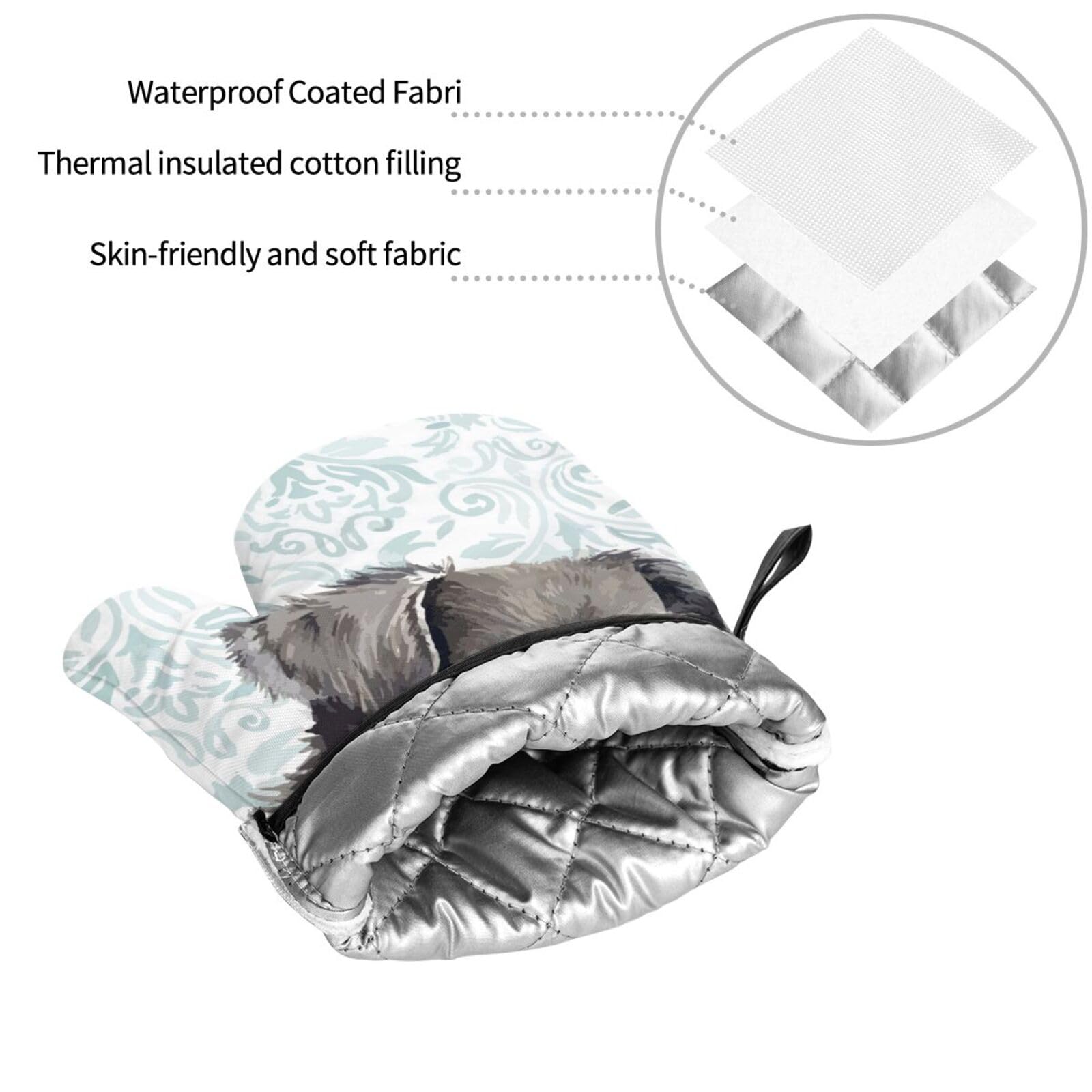 Amazon.co.jp: 鍋つかみ 4点セット シュナウザー かわいい犬 クック