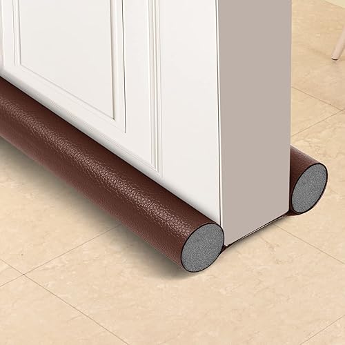 Miniatura 25 de Tope de corrientes de aire, ajustable de 37 pulgadas, bloqueador de corrientes de aire debajo de la puerta, a prueba de sonido, para la parte