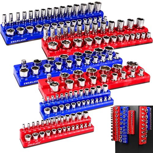 Magnetic Socket Organizer Set, 6PCS Socket Holder...