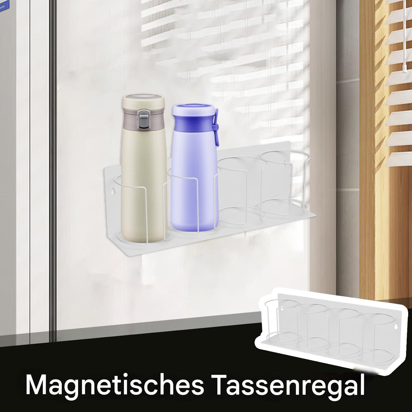 Magnetyczny Uchwyt Na Kubki Organizer Do Przechowywania Napojów 4-Gniazdowy