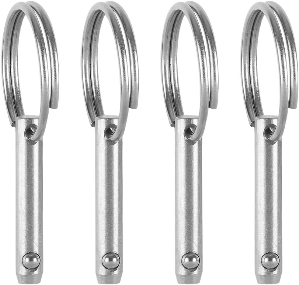 4Pack Boat Quick Release Pins 1/4" for Bimini Hardware, Bimini Top Ball Pull Pin, 316 Stainless Steel