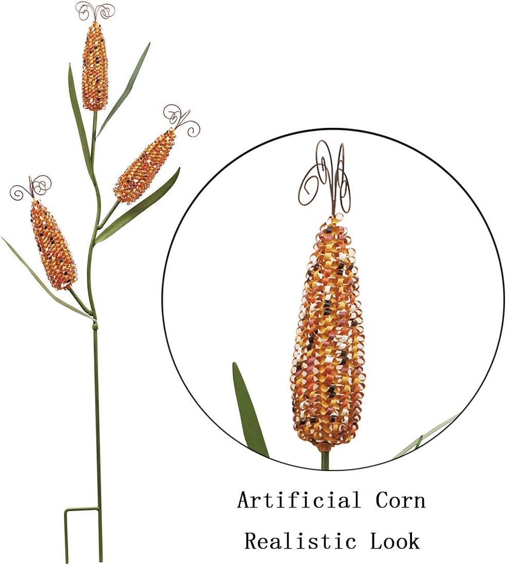 Metal Corn Garden Stakes Outdoor Decor Metal Yard Art Lawn Harvest Thanksgiving Decoration Yard Décor 3 Corn