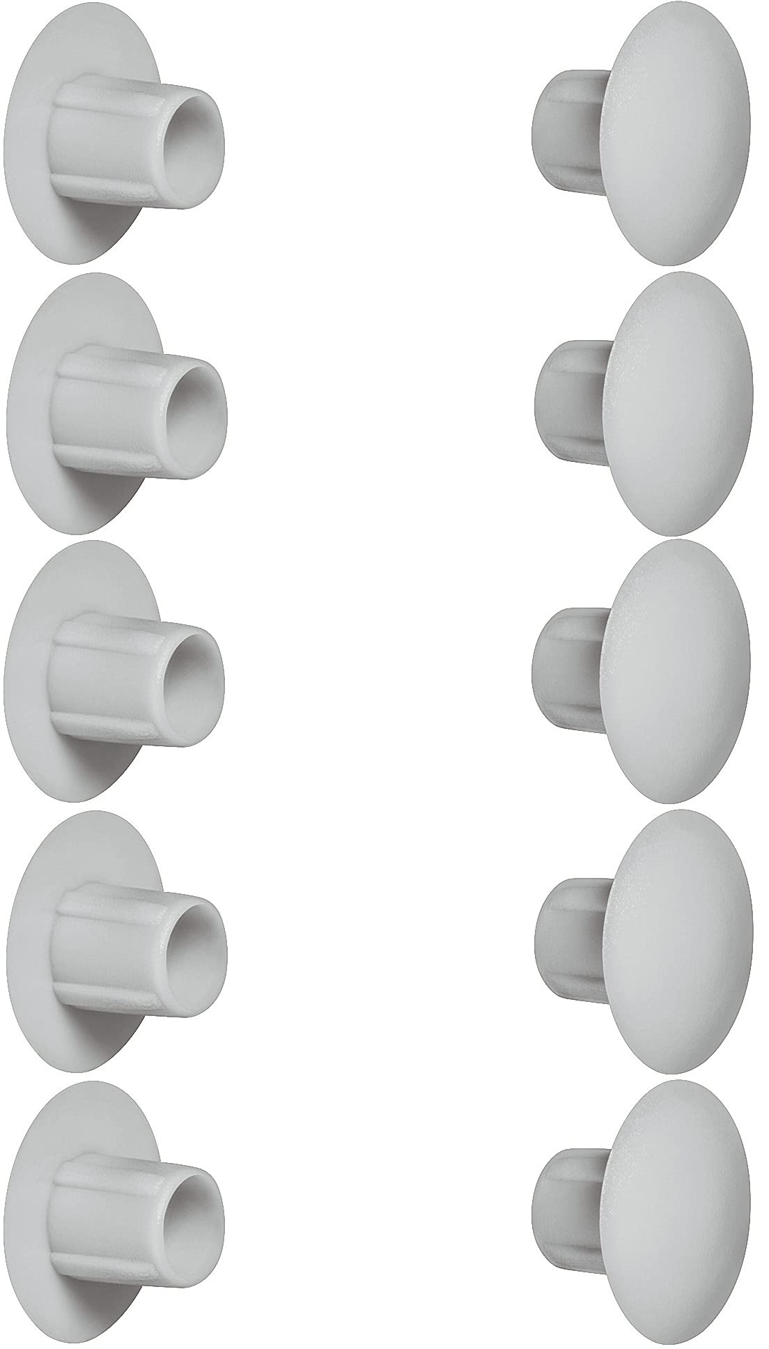 cyclingcolors 10 x cover caps, plastic blind bore plugs, blanking plugs, cover furniture (diameter 5 mm (10 mm) / light grey RAL 7035