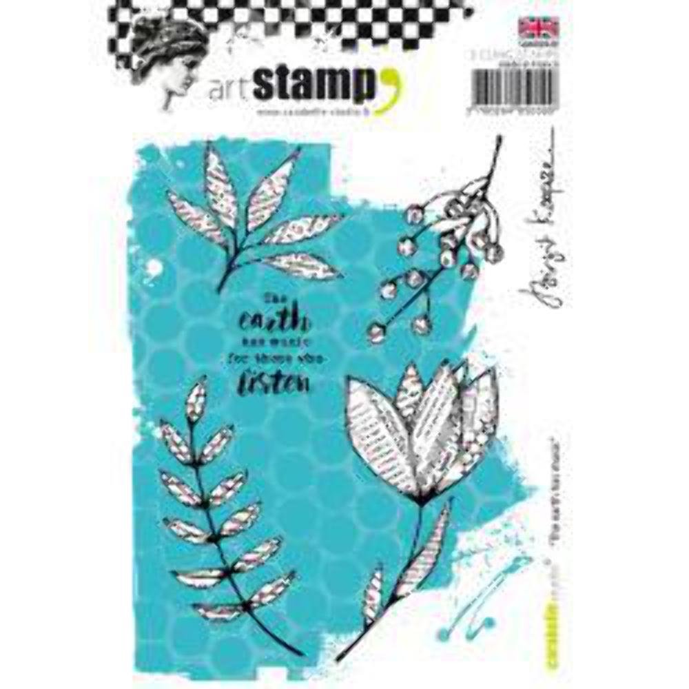 Carabelle Studio Cling Art, Set of Five, Earth has Music, for Paper Craft Stamping Projects, Cardmaking and Scrapbooks, A6
