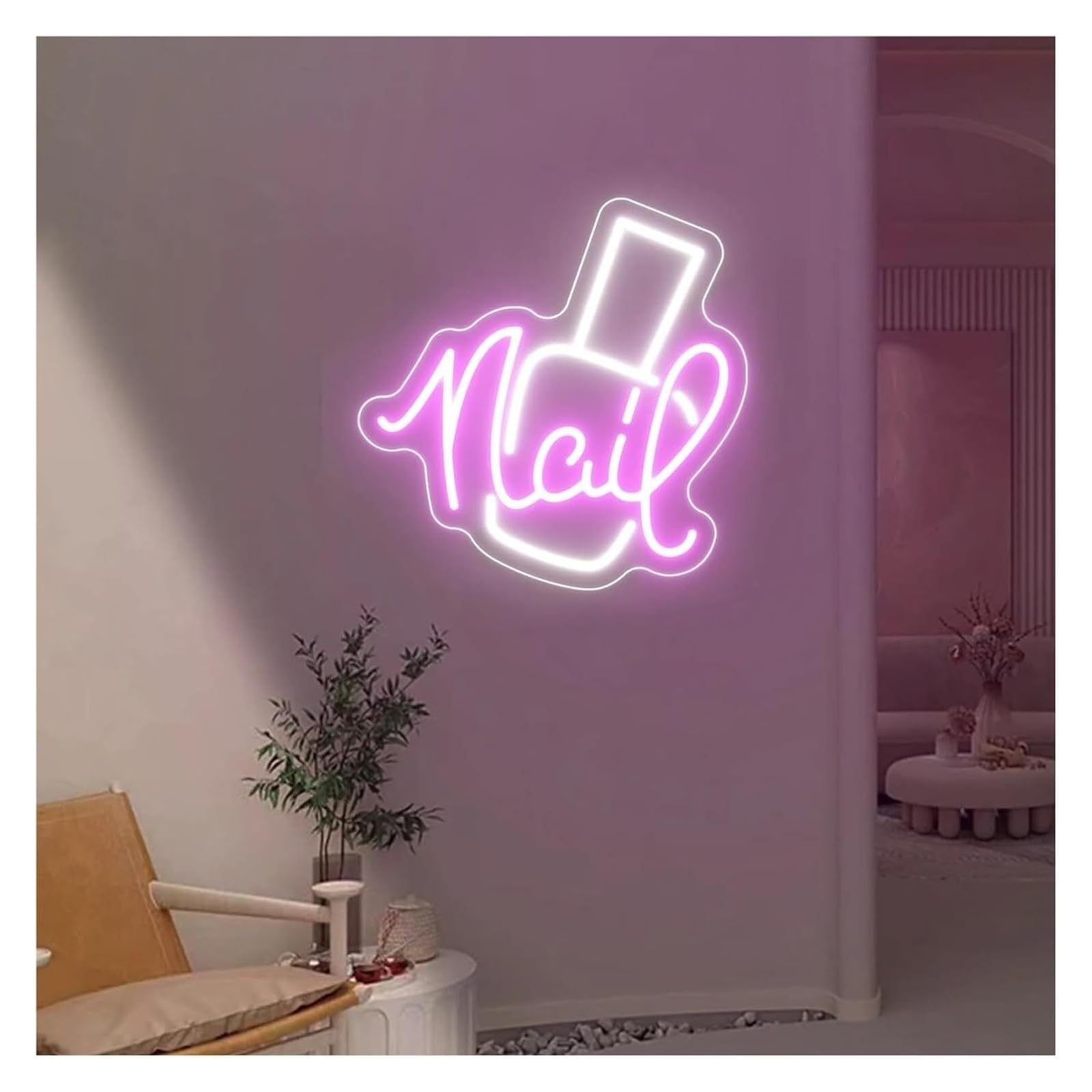 Generisch Neonlampe Lehnwort „Nägel“ für Neon-Maniküre für mit -Beleuchtung für Schlafzimmer, Schönheitssalon, Nagelstudio, Mädchenzimmer