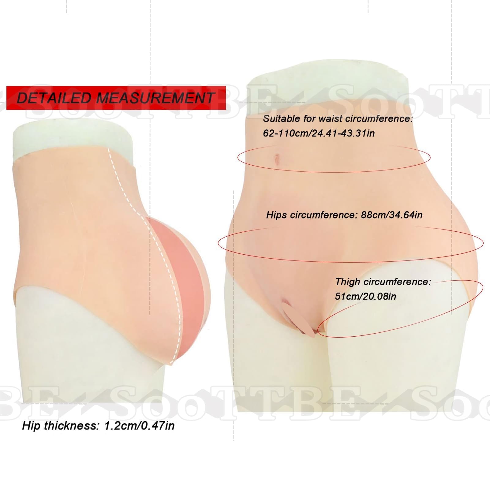 Culotte Taille Haute en Silicone pour Femmes, Rehausseur De Hanches, Culotte Triangle Gainante, Cache-CœUr, Culotte De Travesti