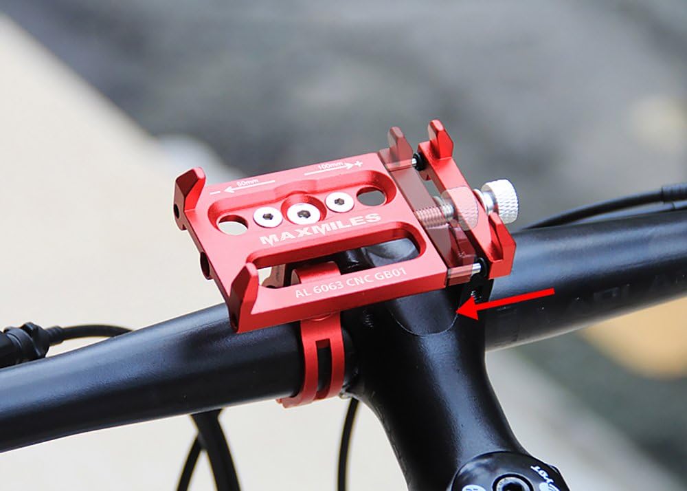 MaxMiles Motorcycle and Bicycle Cell Phone Holder Aluminum Universal Adjustable Phone Mount Smartphone Holder Bike Handlebar Cell Phone Holder for iPhone X 5 6 7 8 Plus Samsung LG (Standart Black) : Automotive