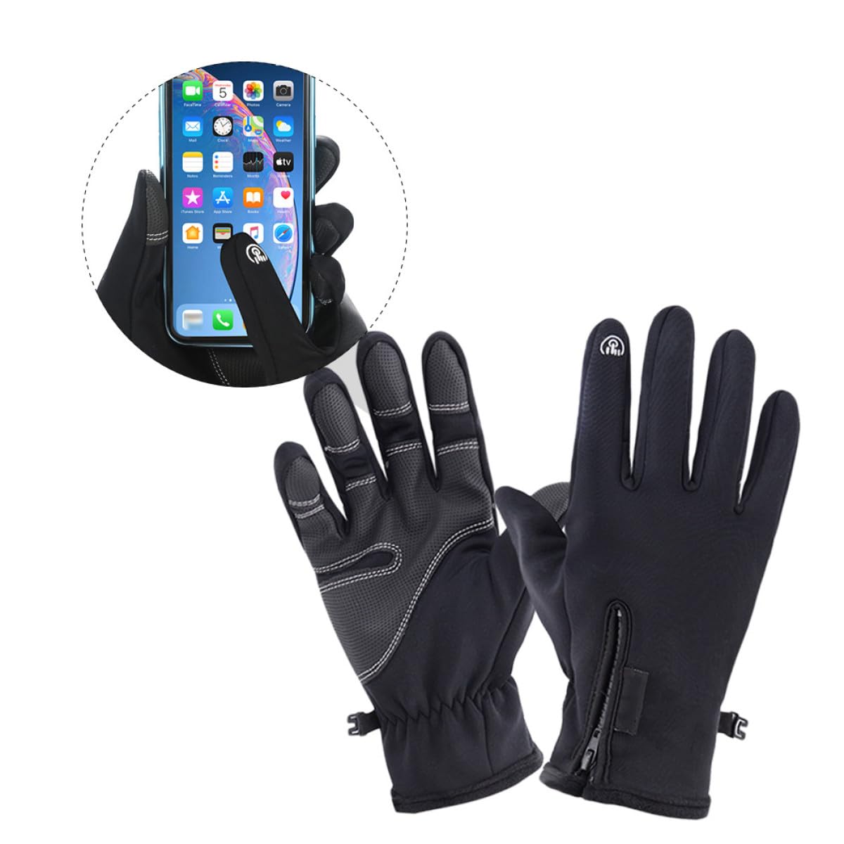 GALPADA 1 Paar Herren Radfahren Touch Handschuh Winter Handschuhe Wetter Frauen Arbeiten Kalt Wandern für Training Reiten Atmungsaktiv Warm Bildschirm Laufen Winddicht Angeln Fahren