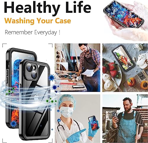 Coque étanche pour iPhone 15 Plus protection intégrale noir 360