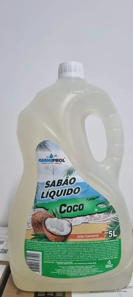 Sabão Líquido Lava Roupas Côco Para Roupas Delicadas 5 Litros