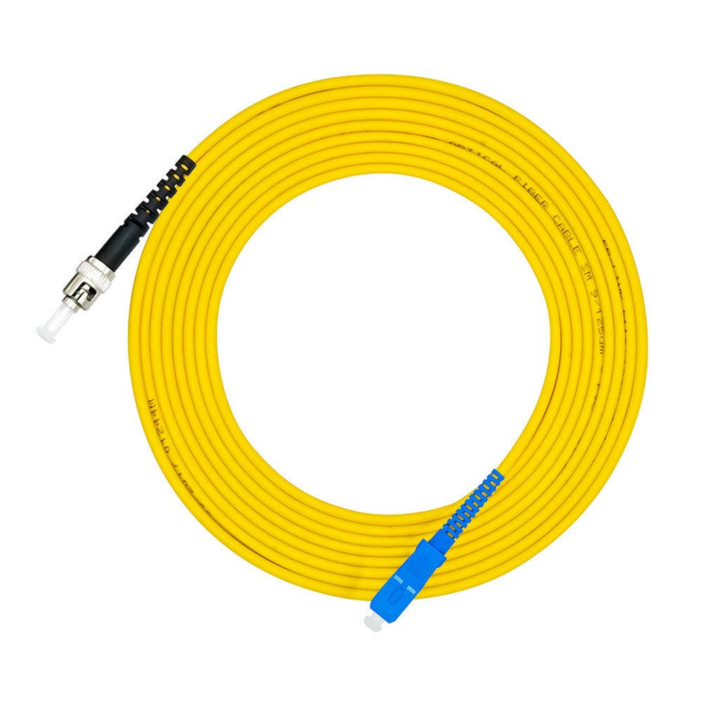 Jeirdus 20Meters 65ft SC to ST Fiber Optic Cable Jumper Optical Patch Cord Simplex Single-Mode 9/125 SC-ST