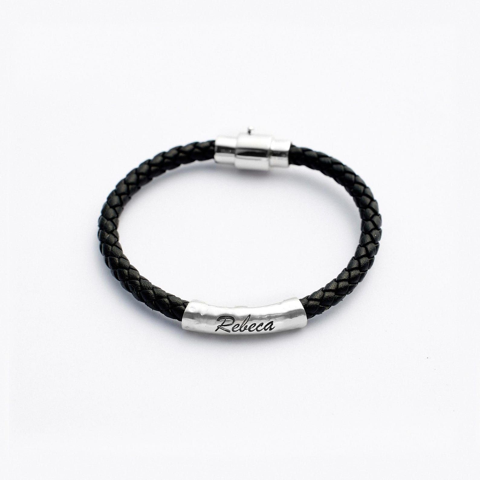 Su misura argento sterling uomini’s bracciale, 925 nome gioiello per lui Natale