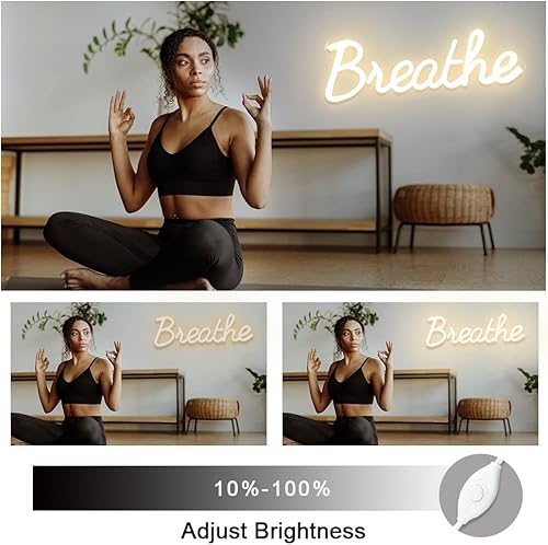 Miniatura 4 de Letrero de neón para decoración de pared de 5 V alimentado por USB, letreros de neón con regulador de intensidad para el hogar, estudio de yoga,