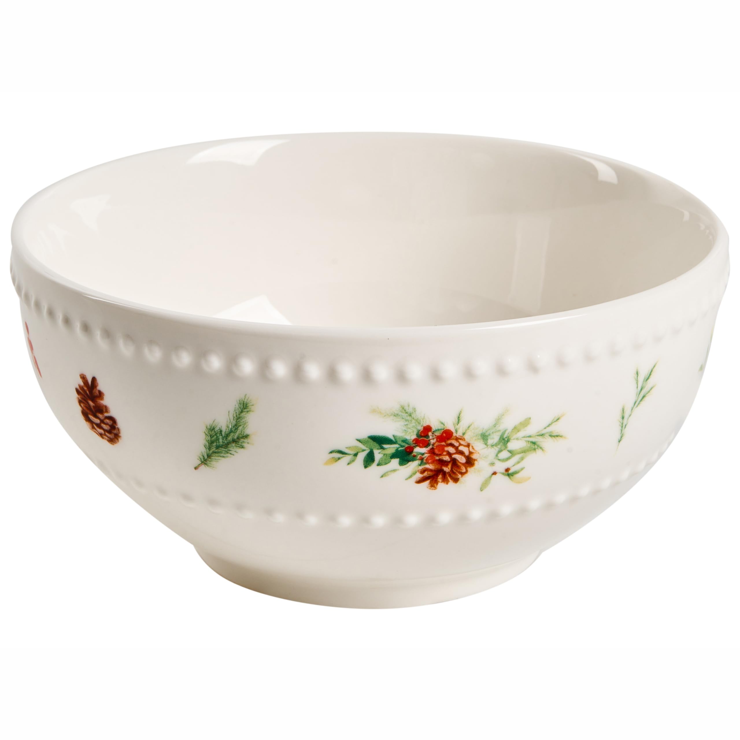 Zestaw naczyń z porcelany 16-częściowy ręcznie robiony reaktywne szkliwo dla 4 osób choinka beżowy Cloves