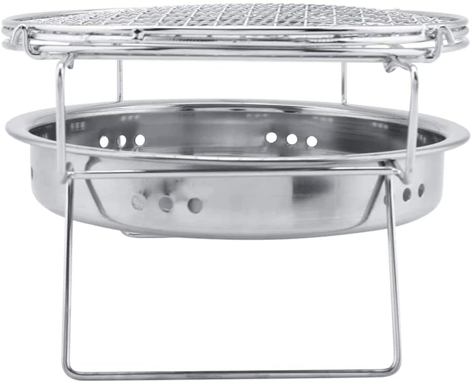 Griglia per Barbecue a Carbone Multifunzionale, Griglia per Barbecue Coreana per Uso Domestico, Fornello da Campeggio Portatile, Griglia affumicatrice da Tavolo, Acciaio Inox