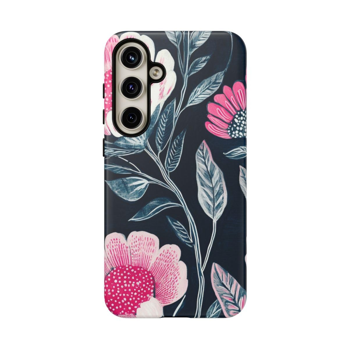 Coque rigide Samsung S24 Plus florale - Protection mate compatible Galaxy S24+