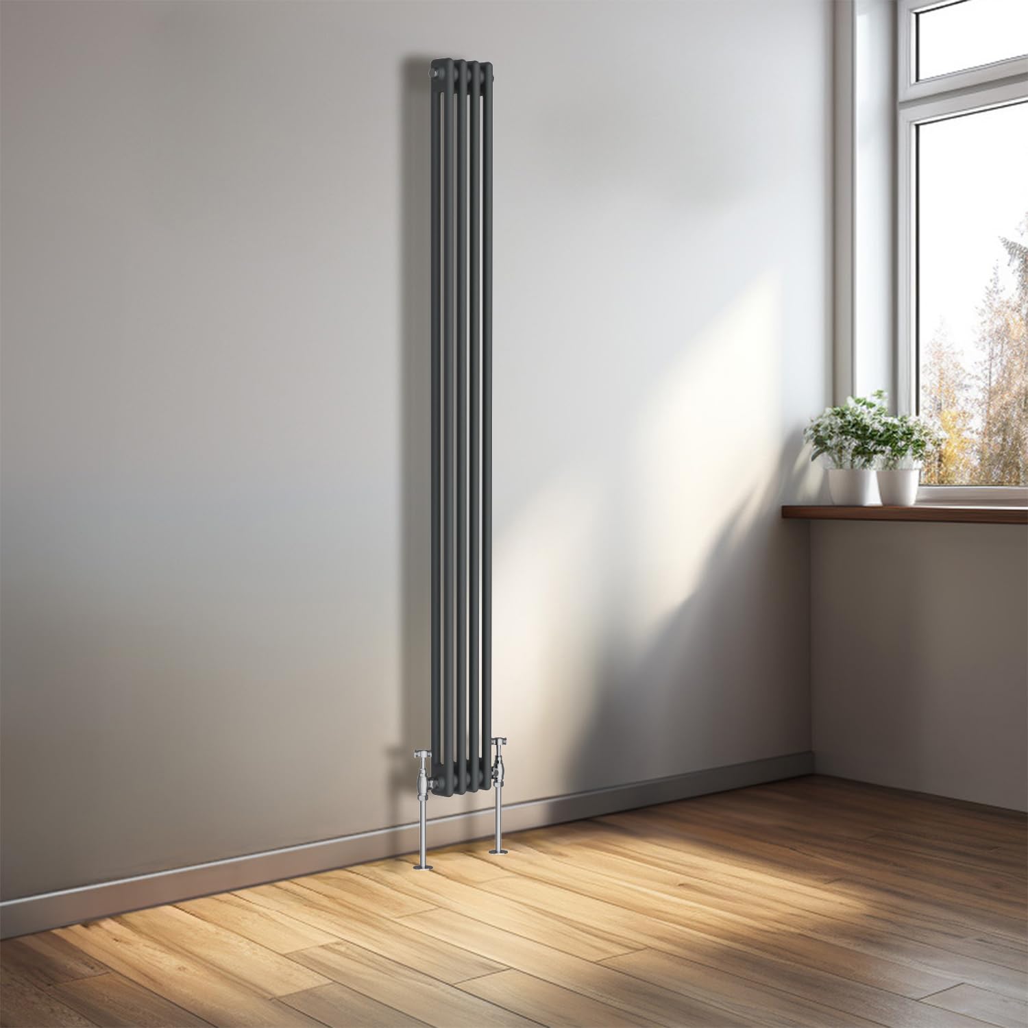 NRG 1800x200 Cast Iron Vertical Radiator Anthracite 2 Column
