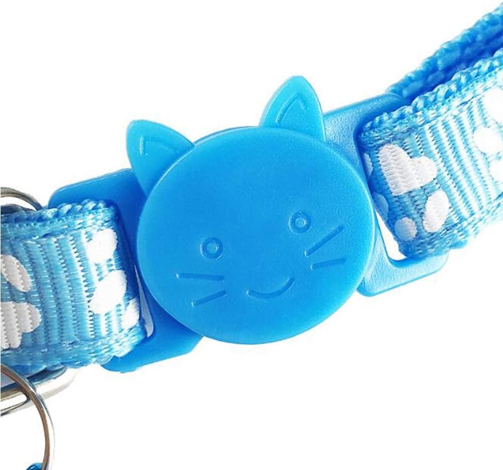 Tafeiya 2x Safety Cat Collars Quick Release with Bell,Adjustable 20-32cm Suitable for all Domestic Cats (Blue/Red) 7 61DSJPbLqyL. AC SL1001