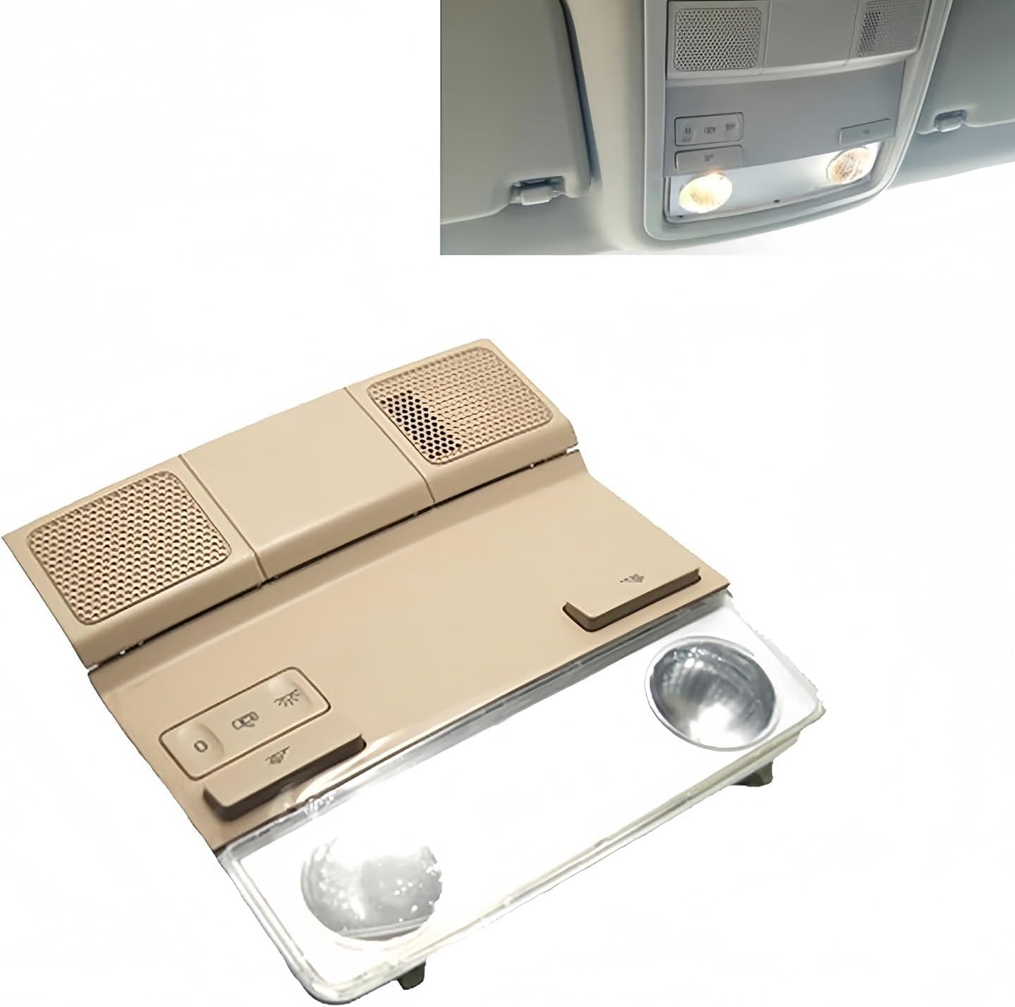 Overhead Console Reading Lamp Compatible with Jetta Golf 5 MK5 MK6 CC Passat B6 Beige, Replaces OE# 1KD947105B