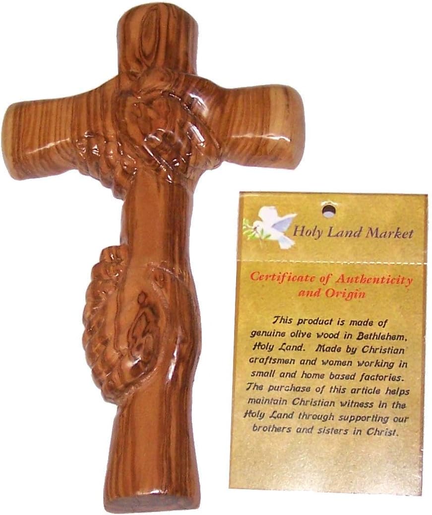 Holy Land Market Olive Wood Reconciliation Cross (19.5 cm OR 7.85 Inches)