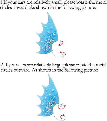 Miniatura 8 de Orejas de sirena, aletas auriculares, aretes de clip envolventes, sin piercing, se visten como una sirena Jugando a la sirena fingiendo ser una