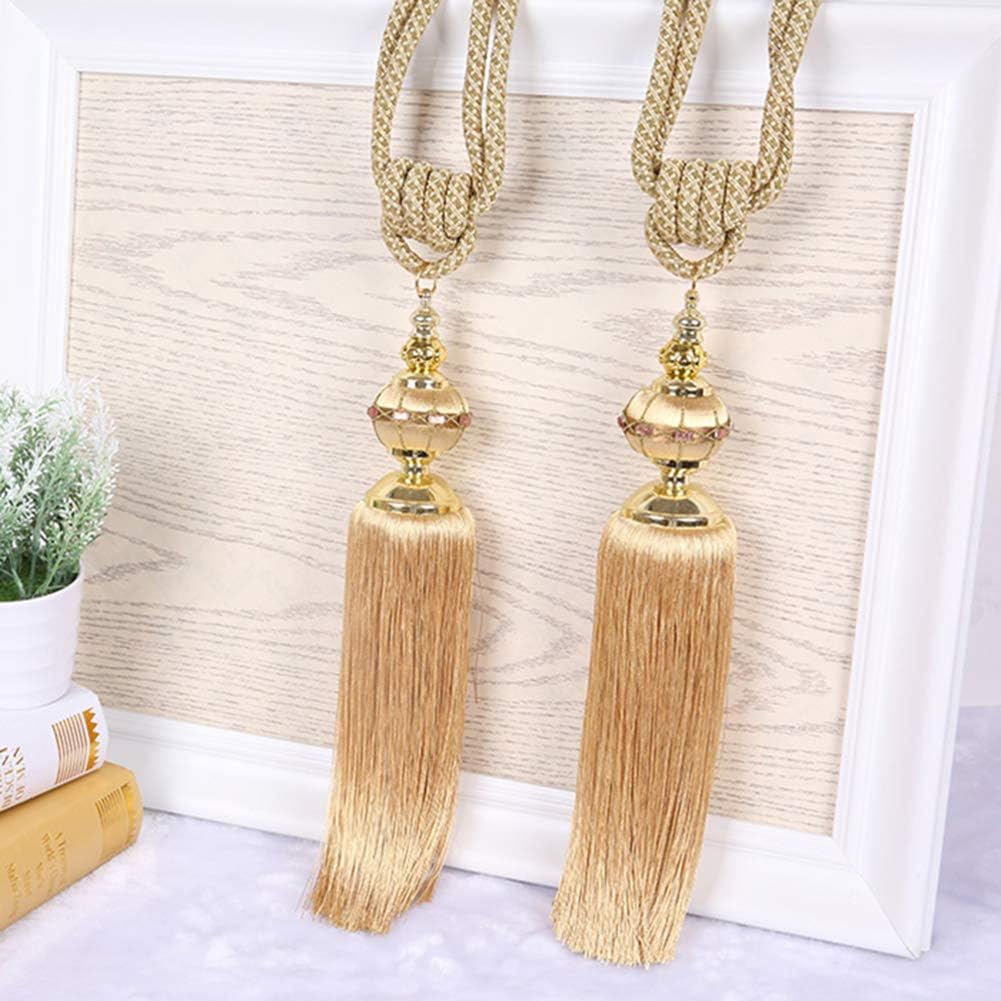 Set of 2 European Style Curtain Hanging Ball Tassels Curtain Tiebacks Holdbacks Fashion Handmade Drape Tiebacks Rope Tassel Curtain Buckle (Purple)