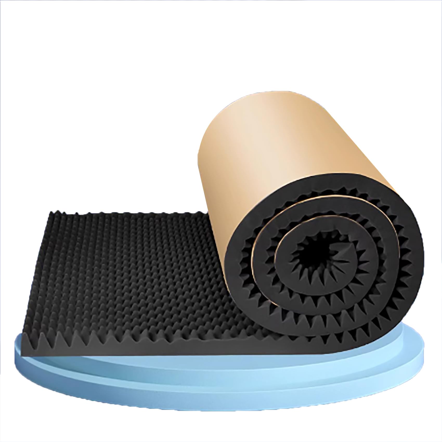 Paneles de espuma acústica autoadhesiva 20mm grosor, Material insonorizante para paredes estudios grabación KTV cines en casa Absorción de sonido y reducción de ruido(Size:1*10m=10㎡,Color:negro)