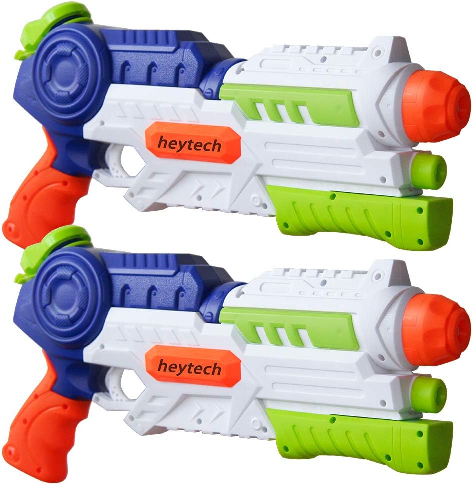 Heytech 2 Pack Super Water Gun 1200CC High Capacity Water Soaker Blaster Squirt Toy Swimming Pool Beach Sand Water Fighting Toy (Green)