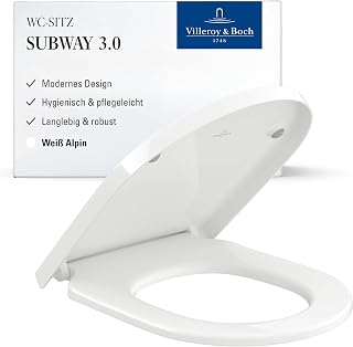 Villeroy & Boch Subway 3.0 WC-Sitz, D-Form – Weiß Alpin, glänzend