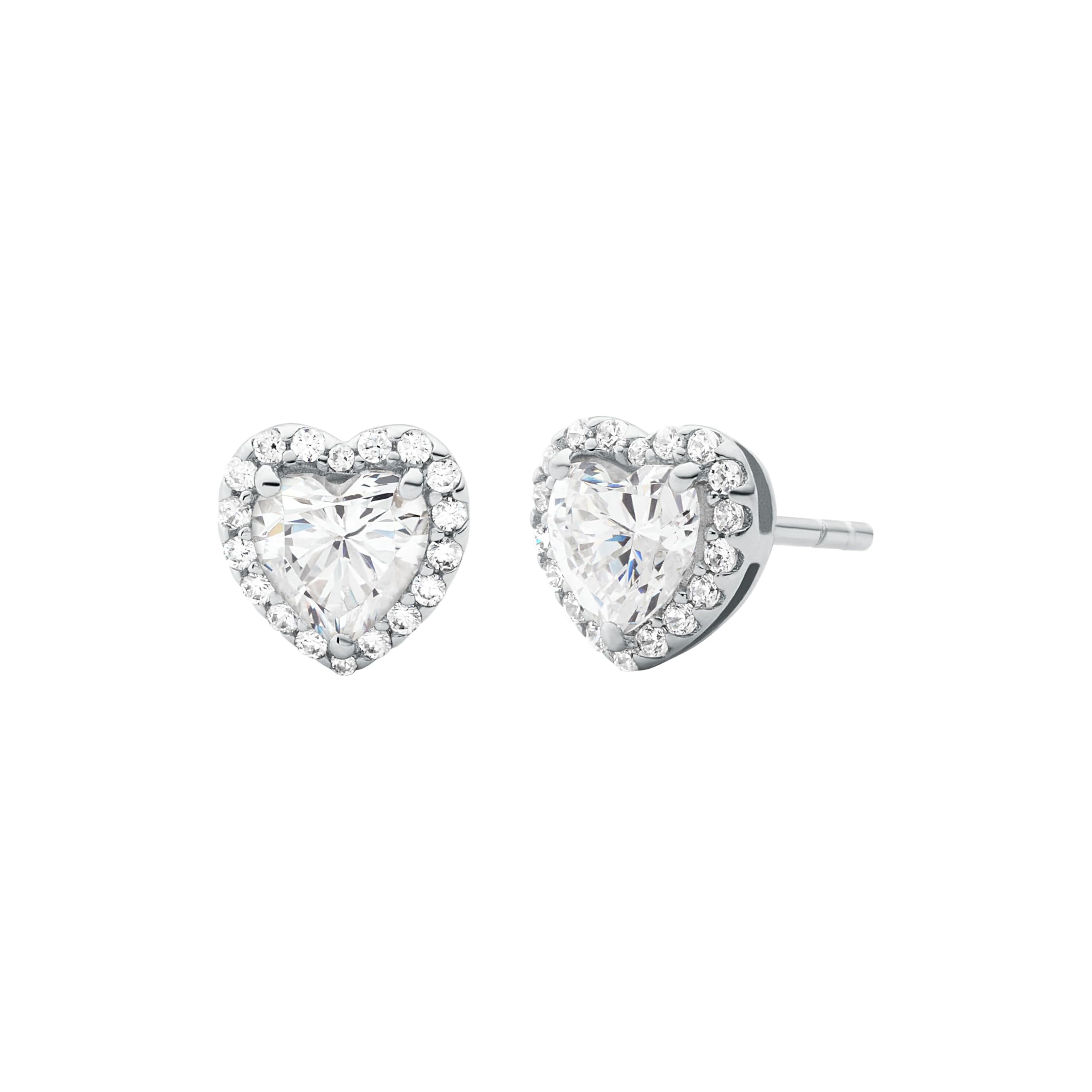 Michael Kors Brilliance Sterling Silver CZ Heart Studs
