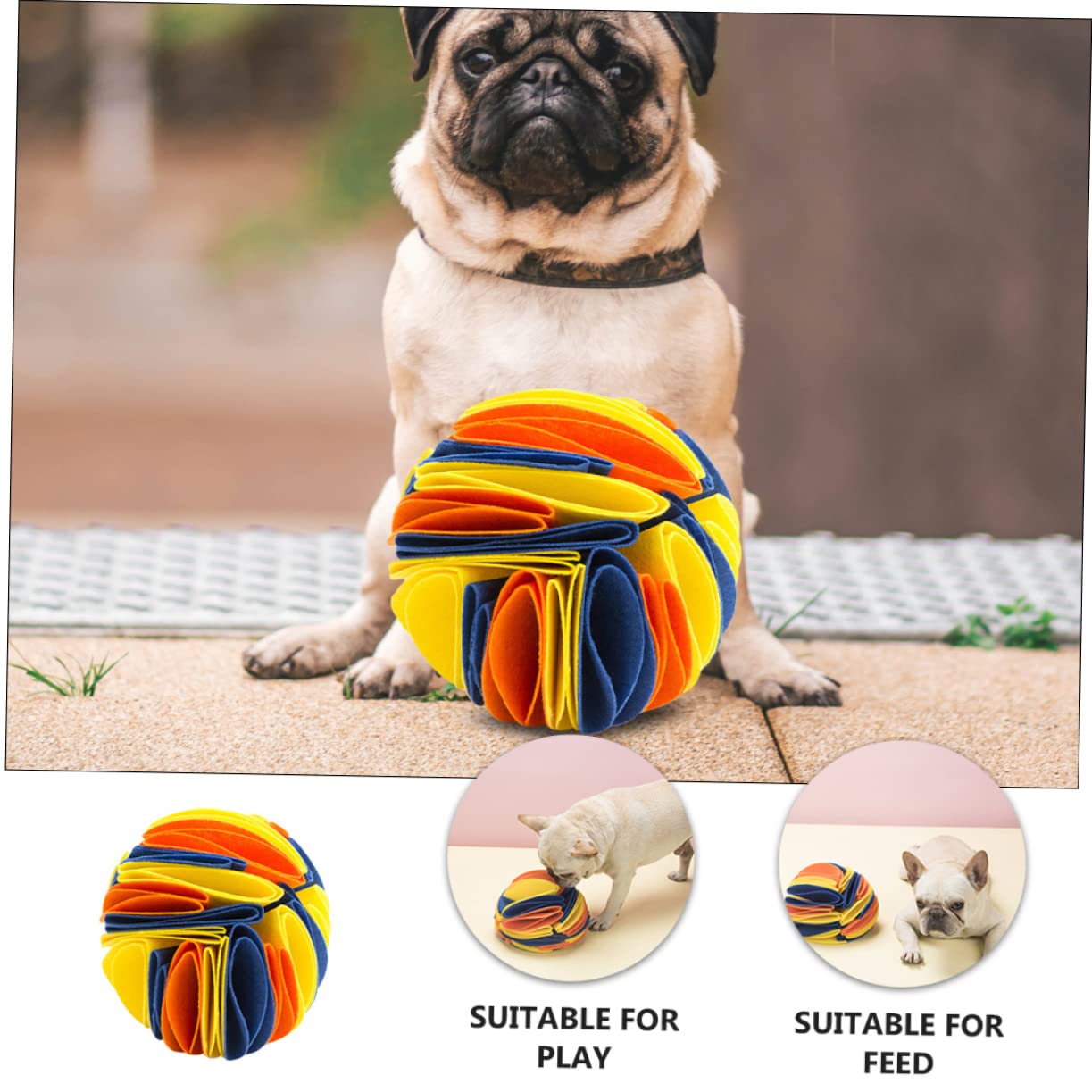 BESPORTBLE 3stücke Interaktiver Snuffle Ball Für Hunde Langsame Futtervergabe Mit Versteckten Leckerlis Aus Robustem Filz Für Kleine Und Große Haustiere