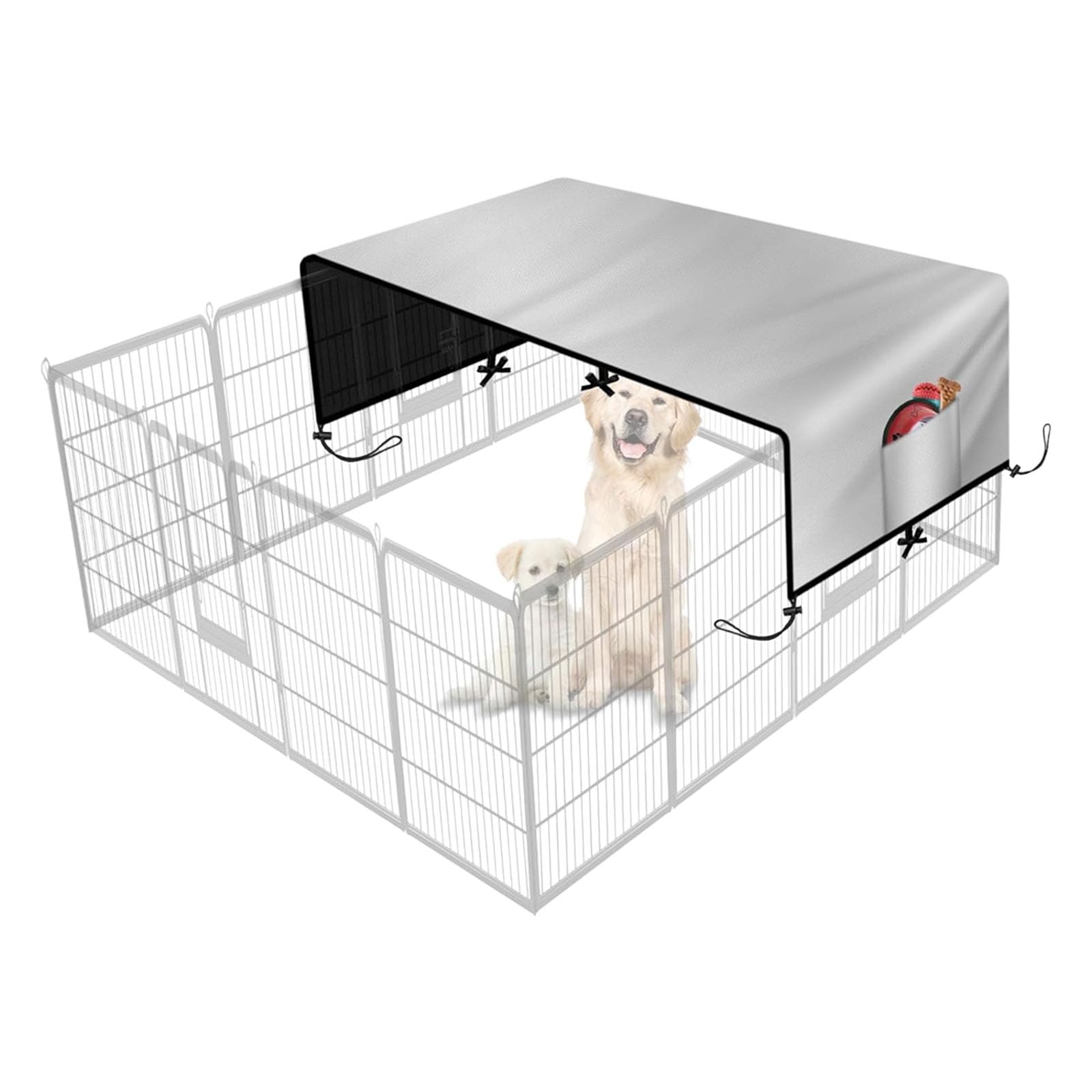 Housse de cage pour chien Oxford 210D imperméable et anti-UV abri de toit lavable