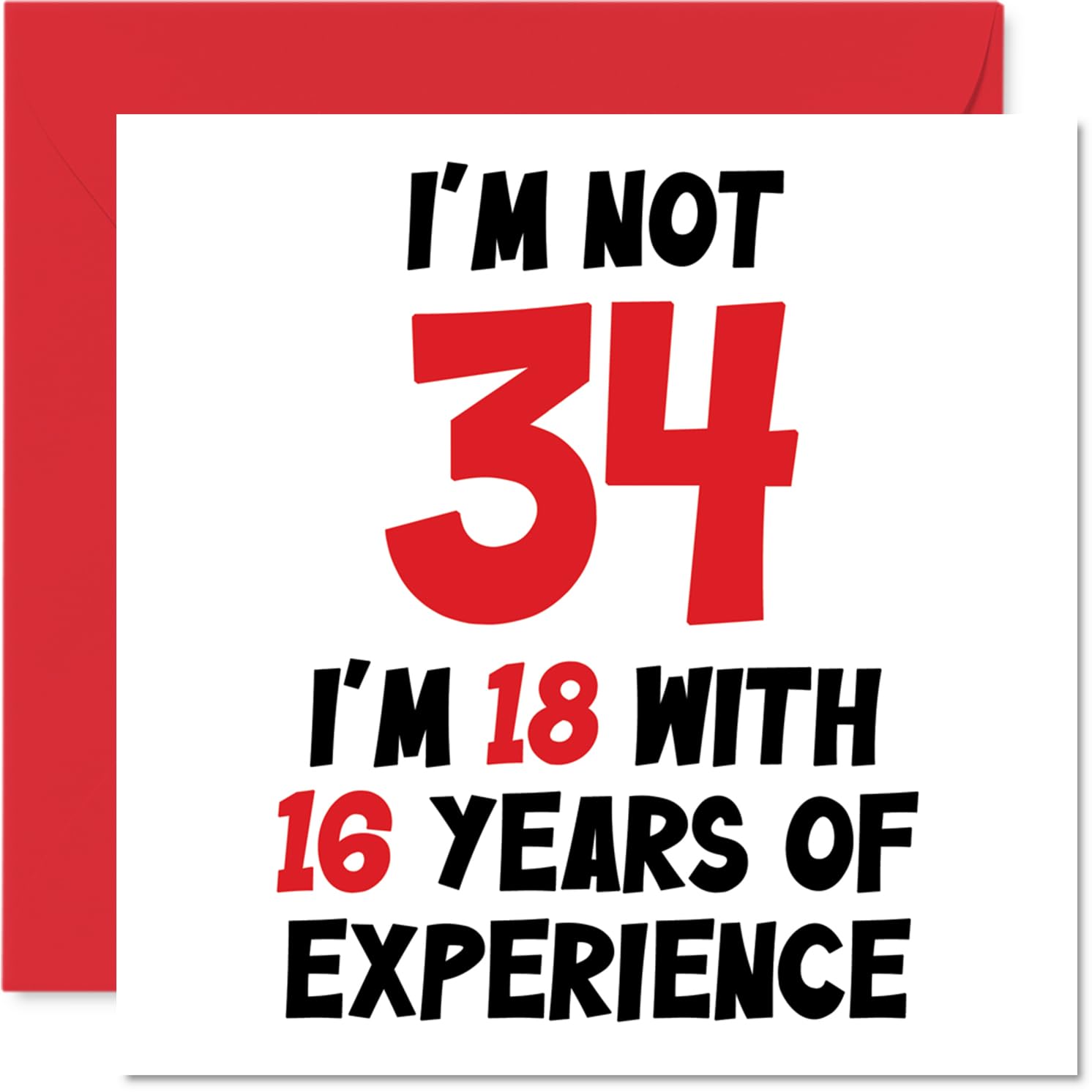 34th Birthday Card for Women and Men