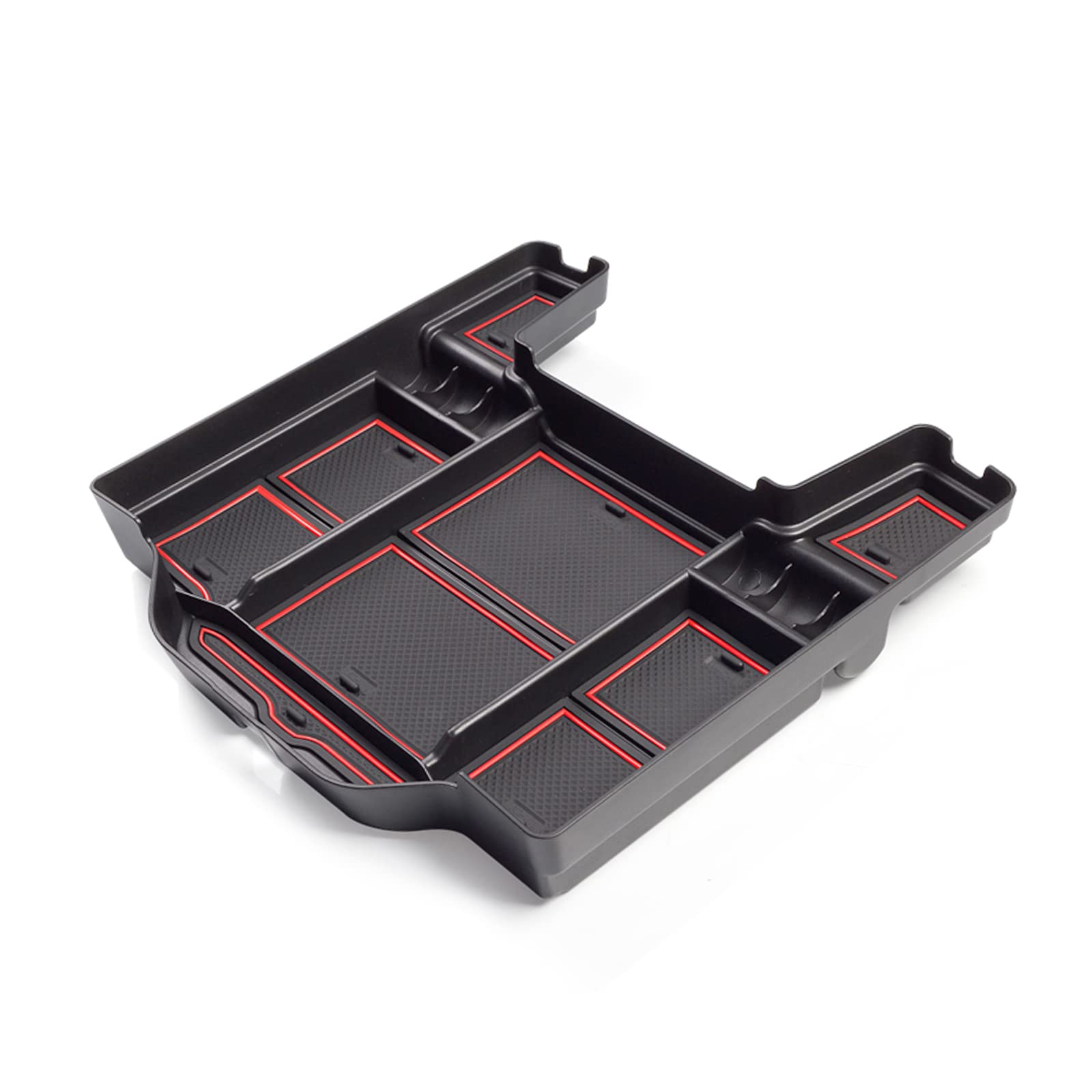 GAFAT Compatible avec Nouveau Dodge RAM 1500 2019-2024 2025 Console Centrale Boîte de Rangement, RAM 1500 2023 Accoudoir Organiseur, Boîte à Gants, RAM 1500 Accessoires (Rouge)