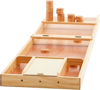 CroBlissful 79" Folding Dutch Shuffleboard, Wooden Game with Pucks