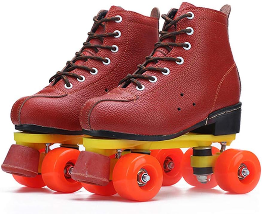 Quad Roller Skates Women's Indoor Outdoor PU Leather High-Top Roller Skates Adjustable Used in Dance Training Competition (3)