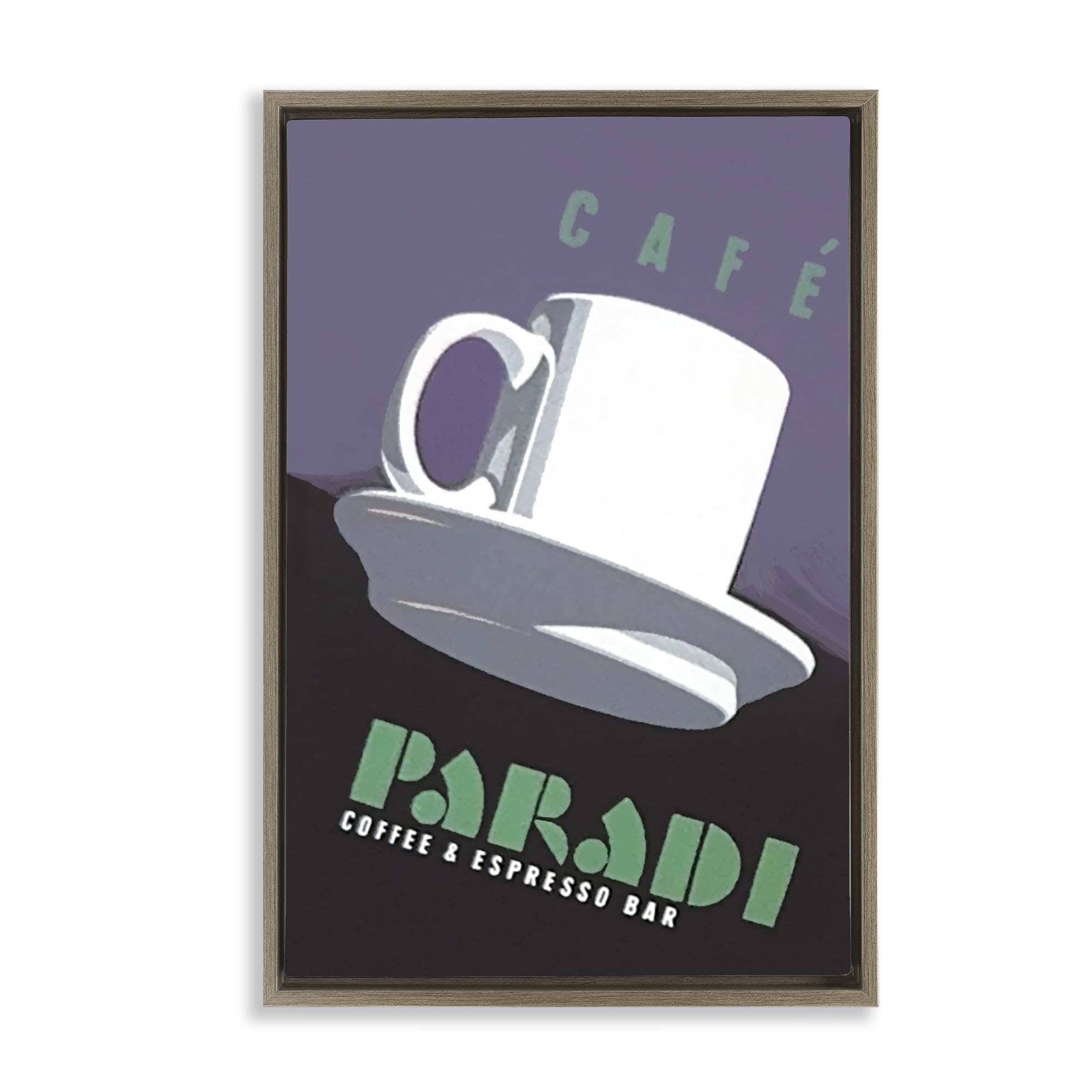 Stupell Industries Montalcino Elm (Textured) Coffee Espresso Retro Typography, 16 X 24 Inch Canvas In Floater Frame