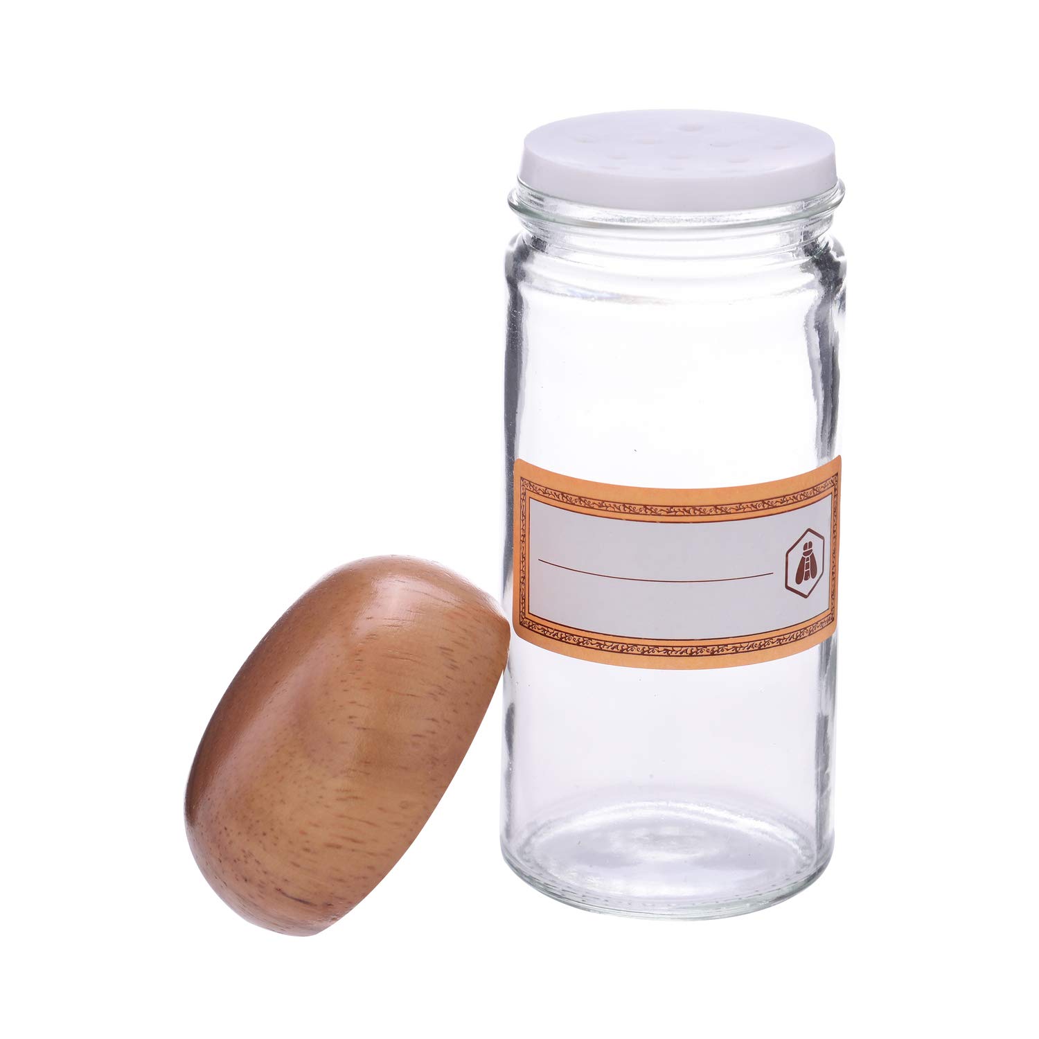 LAGUIOLE - Distributeur d'Epices - Etagère de 12 Pots en Verre- RangementsTransparents à Herbes - Couvercle Bois - 10 cl