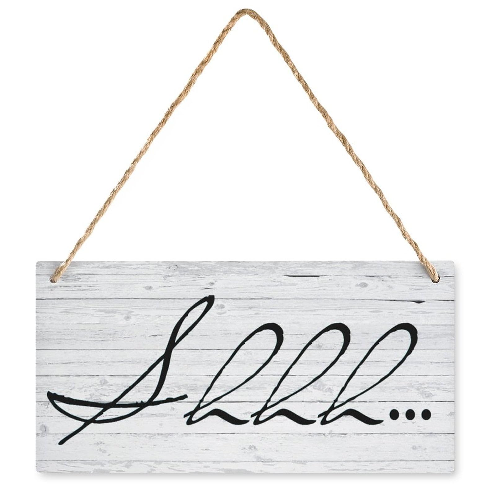 Decor Hanging Sign Shhh... Quiet Please Soft Voices - Calm Themed Wooden Door Hanging Decoration, Home Decor, 6X12 Inch