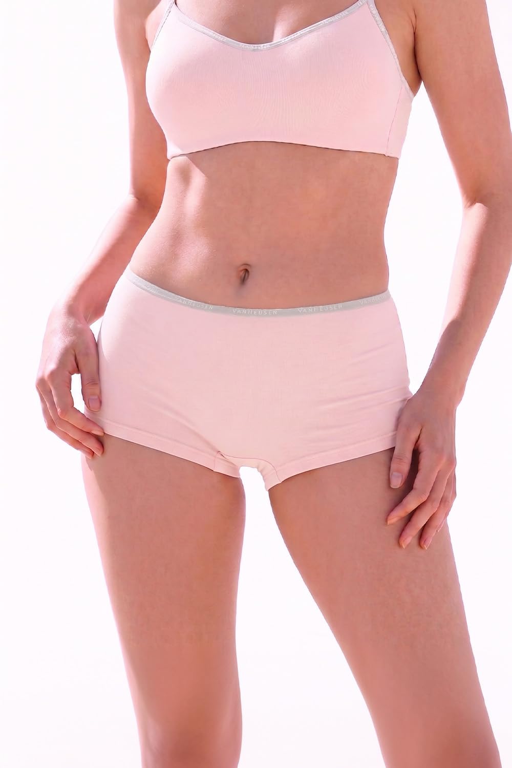 Women's Cotton Blend Modern Solid Boy Short Panties-image-12