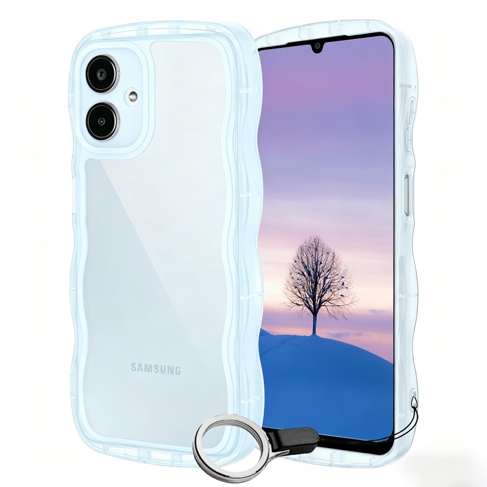 Amazon.co.jp: Galaxy A25 5G ケース クリアブルー ウェーブ SC-53F 